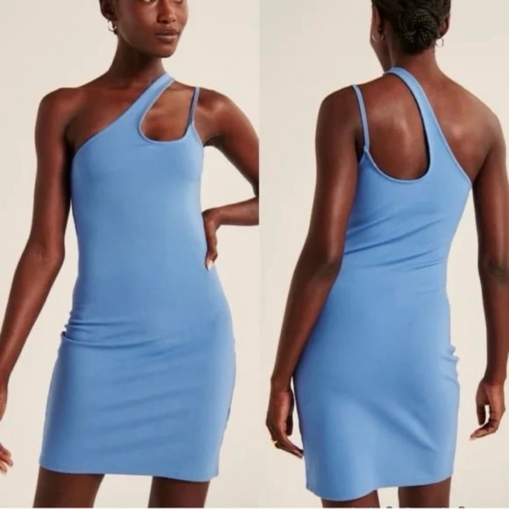 Abercrombie & Fitch One-Shoulder Sky Blue Bodycon Dress